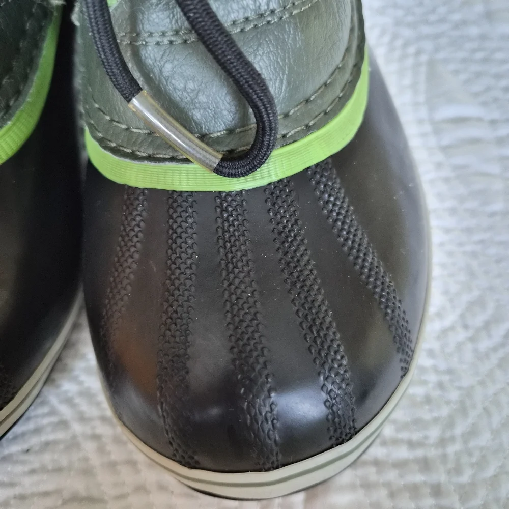 VGUC Sorel Yoot Pac Boots Black Green Boot Sz 5 Waterproof Winter